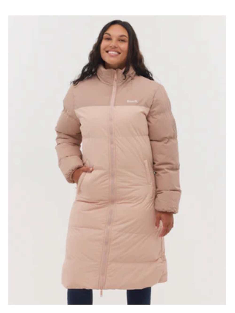 EUC Bench Long Quilted Puffer Coat with packable hood.